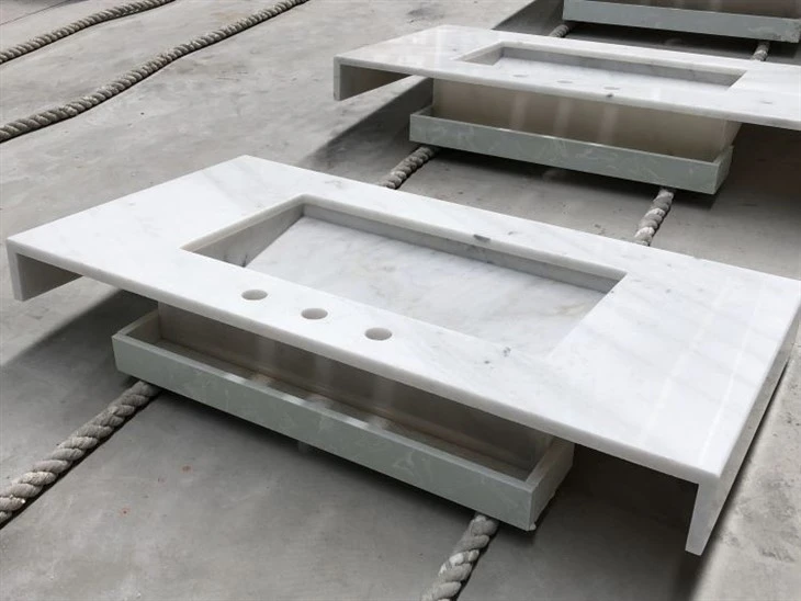Carrara White Marble Bathroom Countertop