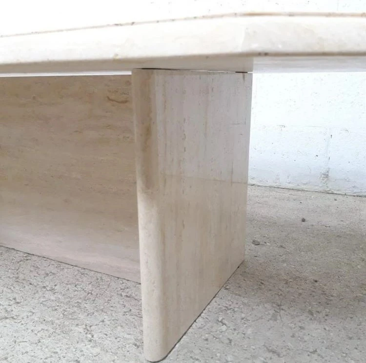 Beige Travertine Living Room Coffee Table11